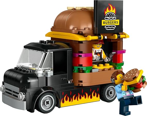 LEGO City Burger Van, Food Truck Toy for 5 Plus Year Old Boys & Girls, Vehicle Building Toys, Kitchen Playset with Vendor Minifigure and Accessories, Imaginative Play and Ramadan Gifts for kids 60404